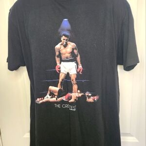 Black Graphic T-Shirt with Muhammad Ali